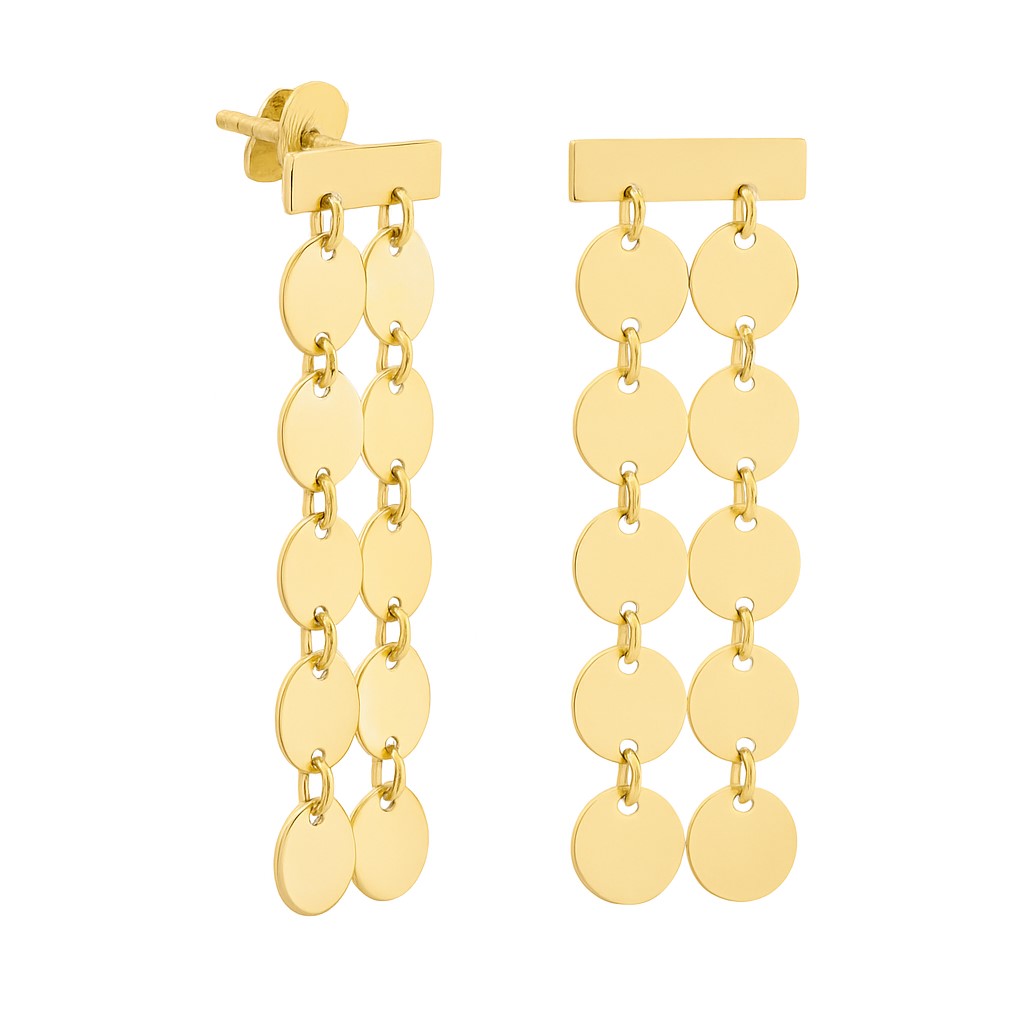 PENDIENTES LARGOS 20x8MM CON CIRCULOS.PRESION