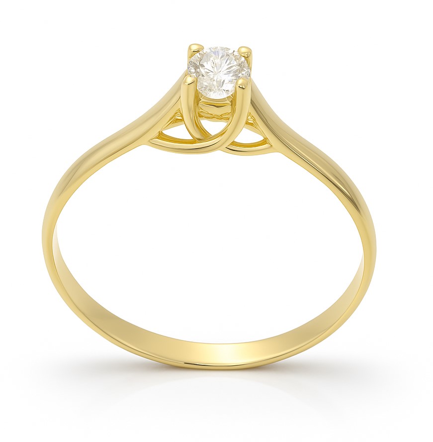SOLITARIO BRILLANTE 3.50MM VS-H 0.17 CT ORO AMARILLO