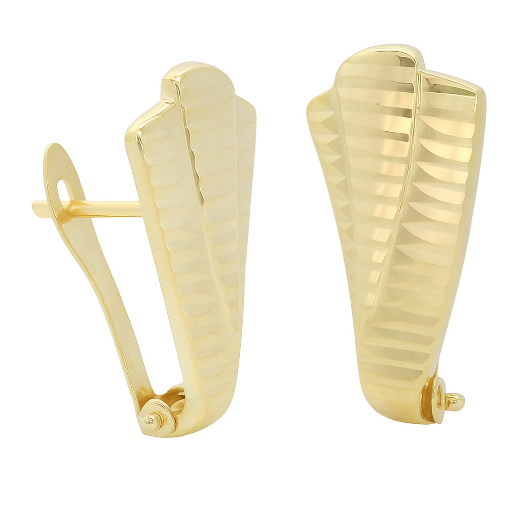 CARVED LEVERBACK EARRINGS.19x9MM