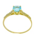 SOLITARIO GARRA PIEDRA TOPACIO AZUL NATURAL SEMI PRECIOSA5MM Y TOPACIOS EN BRAZO