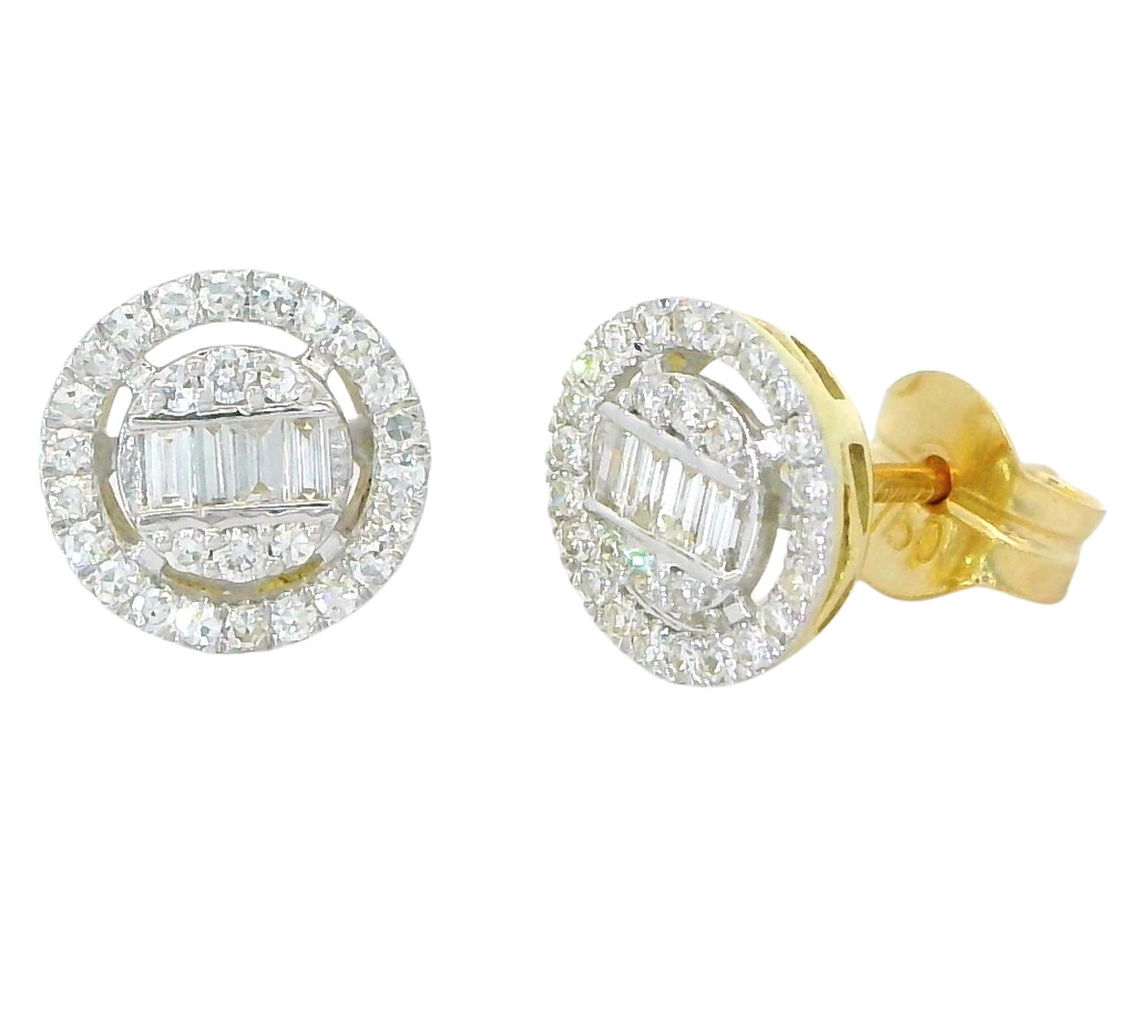 PENDIENTES BRILLANTES Di 8BG 0.08 DI 44 SC RD SI 0.172 4 RD 0.033 CT.0.31CT TW