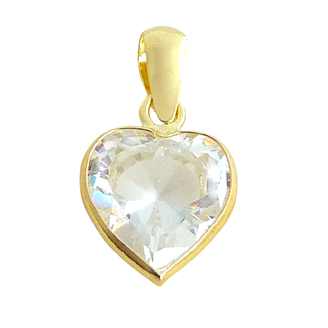 7x7MM HEART CZ PENDANT.