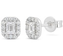 WHITE GOLD SQUARE STUD EARRINGS WITH DIAMONDS.QUALITY SI,COLOR H.0.34 CT TW