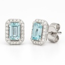 PENDIENTES BRILLANTES AGUA MARINA 1.024 DI 64 RD SI 0.54 CT