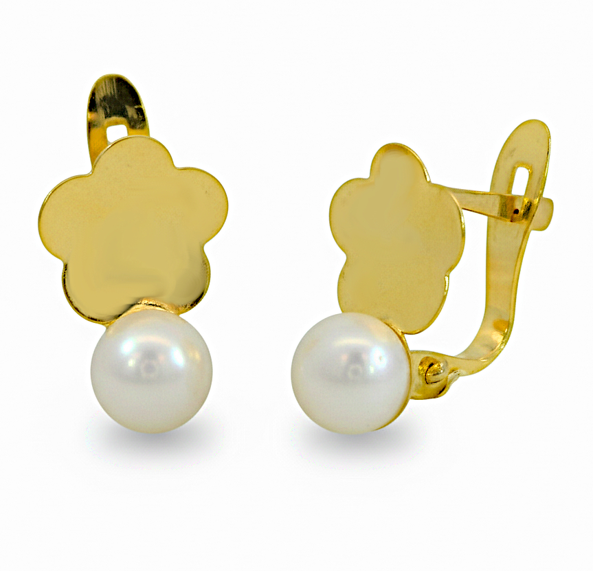 PENDIENTES COMUNION FLOR Y PERLA.CATALAN