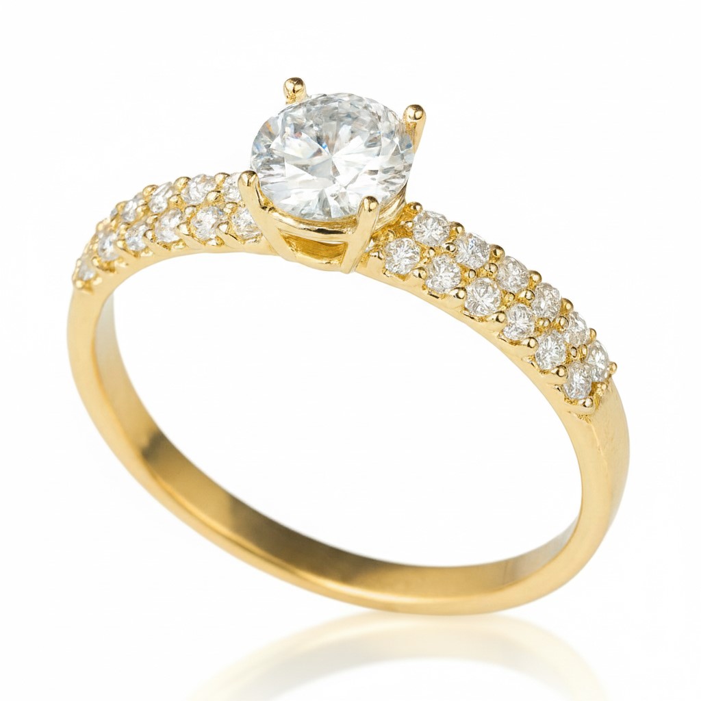 4'5MM CZ GOLD RING