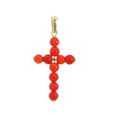 2'5MM CORAL REEF BALLS CROSS PENDANT.15x10MM.
