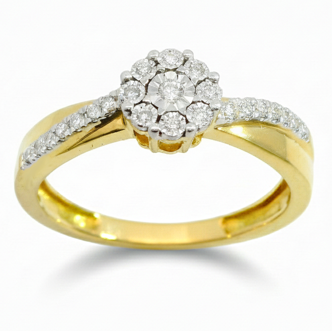 SORTIJA BRILLANTES DI 8RD 0.03 CT 12 PE RD SI H 0.01 14RD SI H 0.07 CT.0.11 CT TW