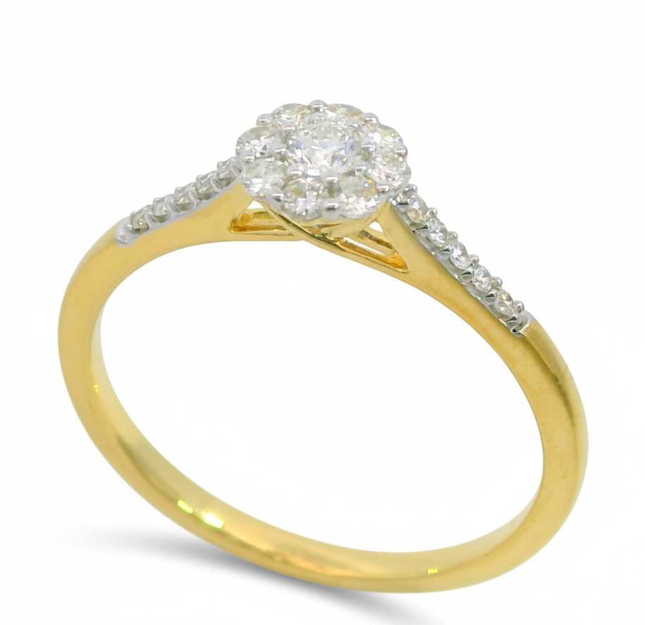 SORTIJA BRILLANTES DI 10RD 0.06 CT 8 RD SI H 0.08 CT TW