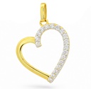 COLGANTE CORAZON CON CIRCONITAS.16x14MM.9 KILATES