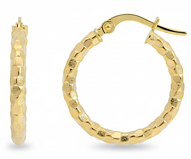 21x2MM TWISTED HOOP EARRINGS.9 KARAT