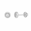 PENDIENTES CHATON CIRCONITA DE  2.5MM.ROSCA.BLANCO.