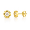PENDIENTES CHATON CIRCONITA DE  3MM. PRESION.