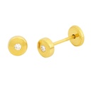 3MM CZ STUD EARRINGS.SCREW BACK.