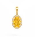 5x3MM OVAL CITRINE AND CZ PENDANT