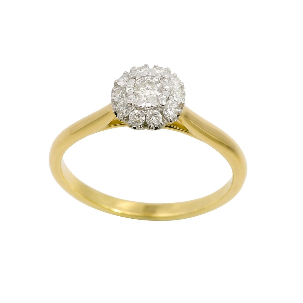 SORTIJA CUAJO BRILLANTES SI1-H .0.25 CT TW.