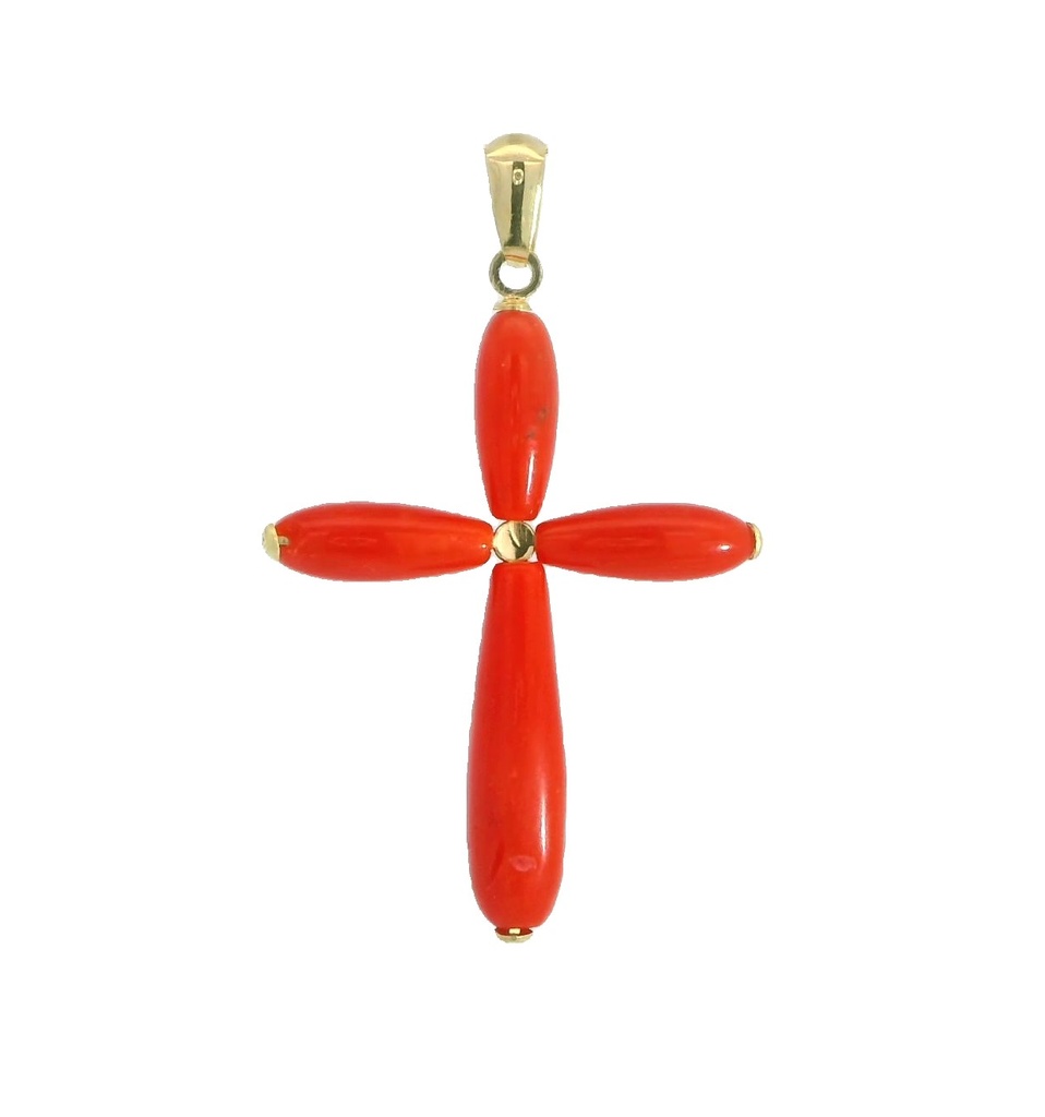 27x21MM CORAL REEF CROSS PENDANT.