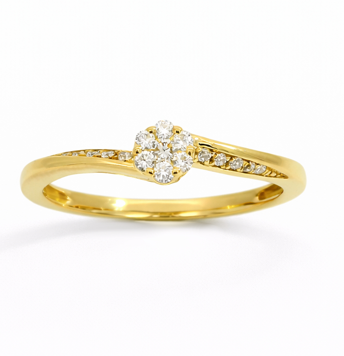 SORTIJA BRILLANTES DI 10RD 0.09 CT 8 RD SI H 0.03 CT. 0.12 CT TW