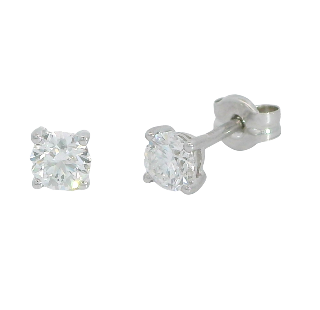 PENDIENTES GARRA FUNDICION  5MM.BRILLANTES H-SI 1. 0.40 CT TW.