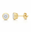5'5MM ROUND CZ STUD EARRINGS.9 KARAT