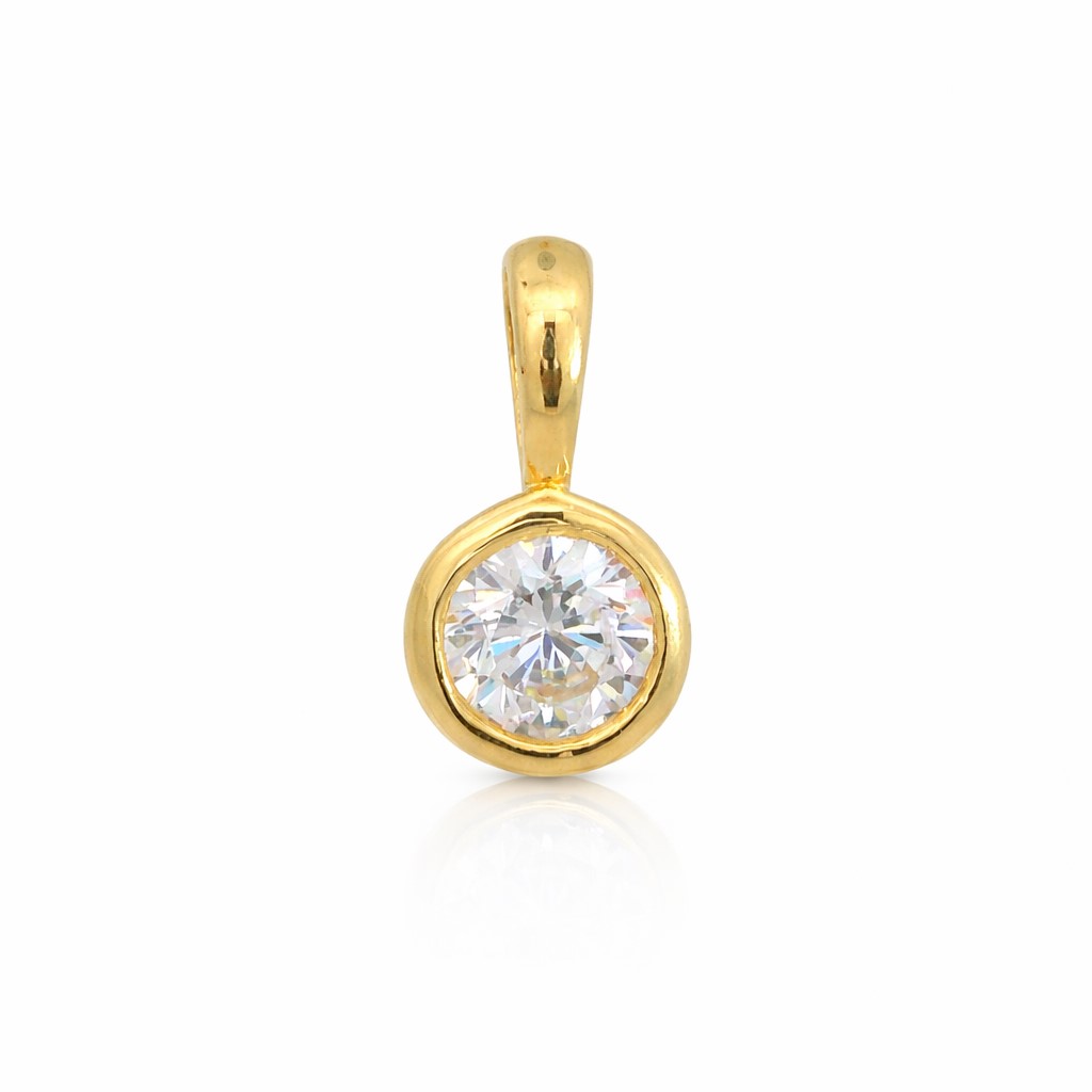 5'5MM CZ ROUND PENDANT.9 KARAT