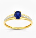 5x4MM NANO SAPPHIRE TWO TONE GOLD RING.9 KARAT