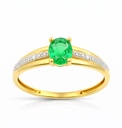 5x4MM NANO EMERALD TWO TONE GOLD RING.9 KARAT