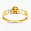 5x4MM NANO CITRINE GOLD RING.9 KARAT