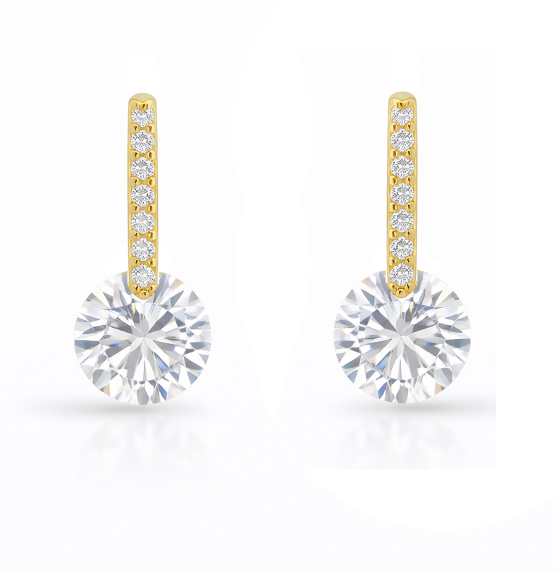 PENDIENTES CIRCONITA REDONDA 9 KILATES