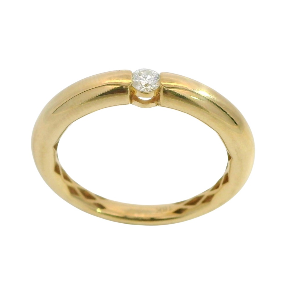 YELLOW GOLD SOLITAIRE DIAMOND RING.QUALITY SI,COLOR H.0.10 CT TW