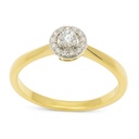 YELLOW GOLD DIAMOND RING.QUALITY SI,COLOR H.0.14 CT TW
