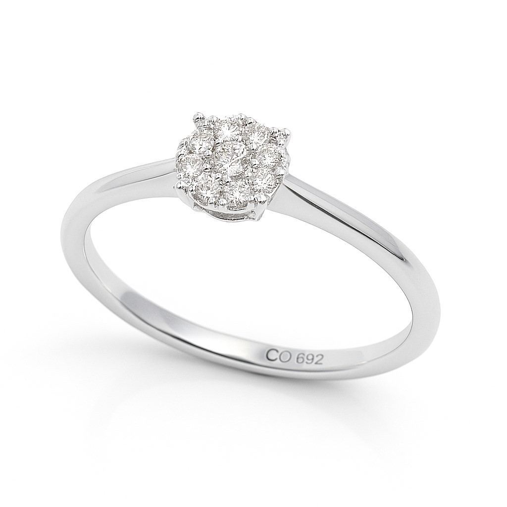 SORTIJA BRILLANTES DI 1 RD SI H 0.06 DI 9 RD SI H 0.09 CT.0.15CT TW.