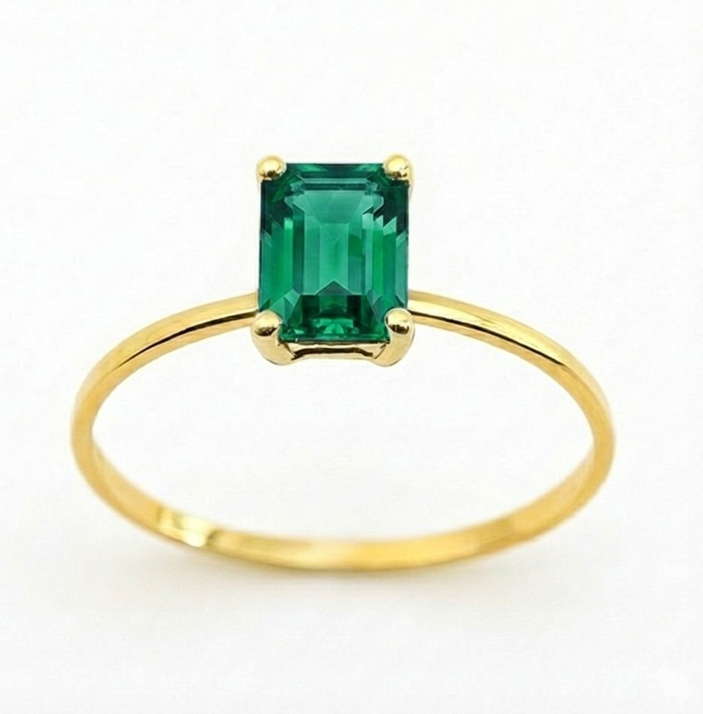 SORTIJA ESMERALDA NATURAL 7x5MM