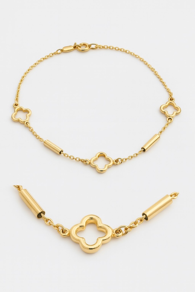 17CM FLOWERS AND TUBES BRACELET.