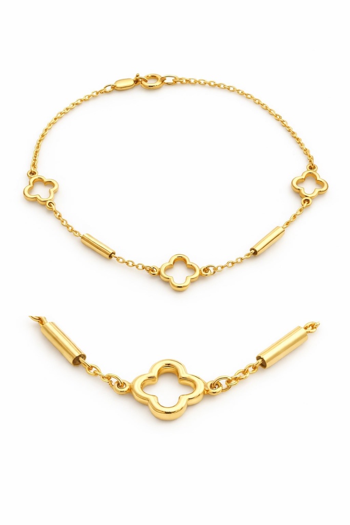 17CM FLOWERS AND TUBES BRACELET.