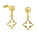 15MM HALF BALL AND FLOWER DANGLING EARRINGS.