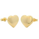 9MM HEART STUD EARRINGS.PUSHBACK.