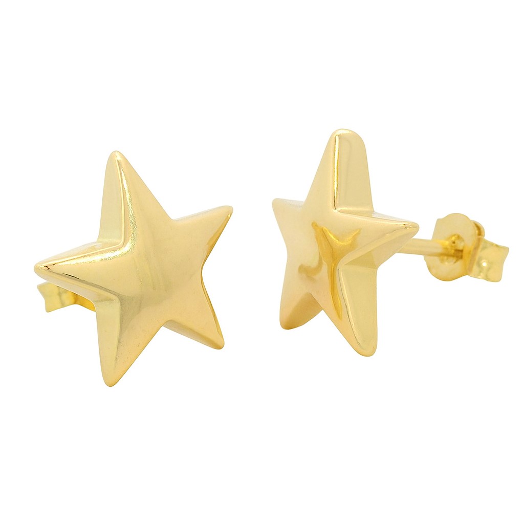 9MM STAR STUD EARRINGS.PUSHBACK.