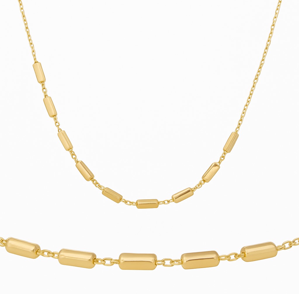 TUBES NECKLACE.45CM.