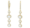 DANGLING EARRINGS WITH DIAMONDS AND TOPAZ. DIAMONDS 0.18CT TW.