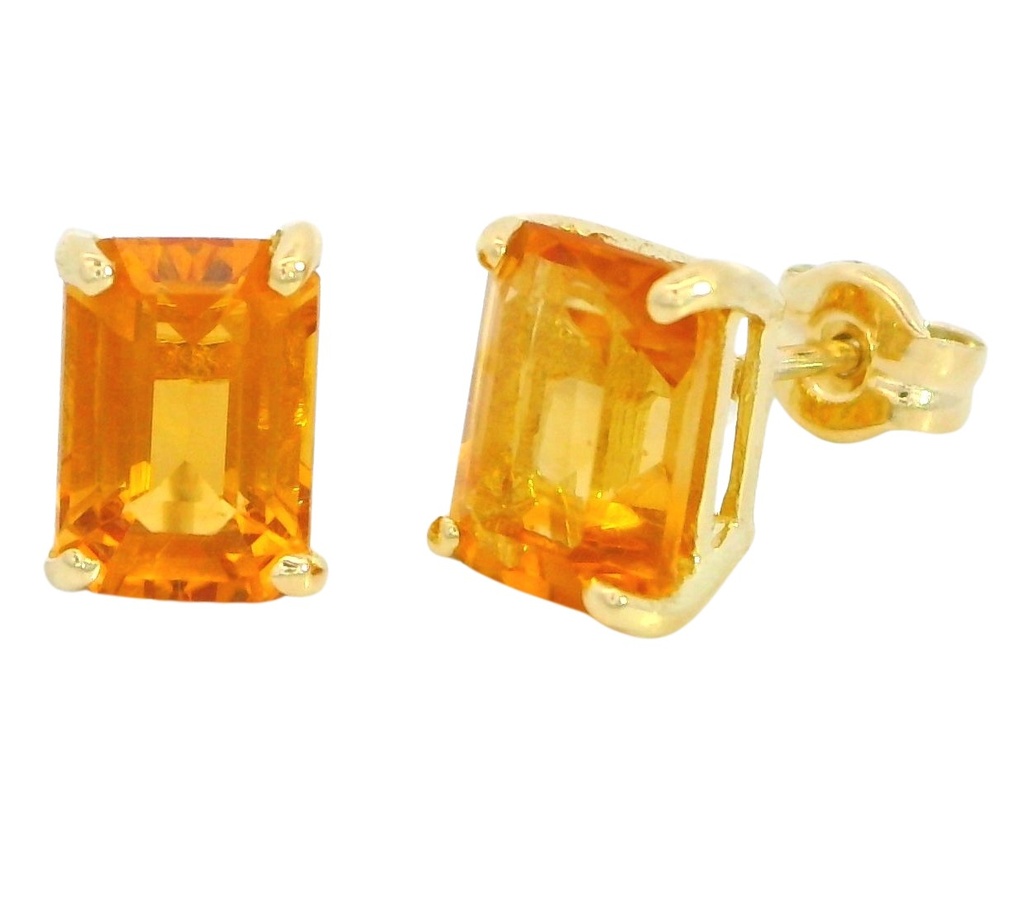 PENDIENTES CITRINO SEMIPRECIOSO 7x5MM.PRESION.
