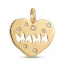 14x15MM MUM HEART PENDANT WITH CZ