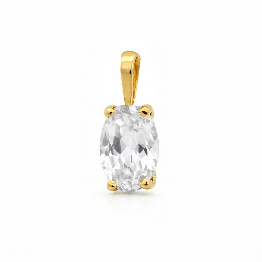 COLGANTE TOPACIO BLANCO OVAL 7x5MM.