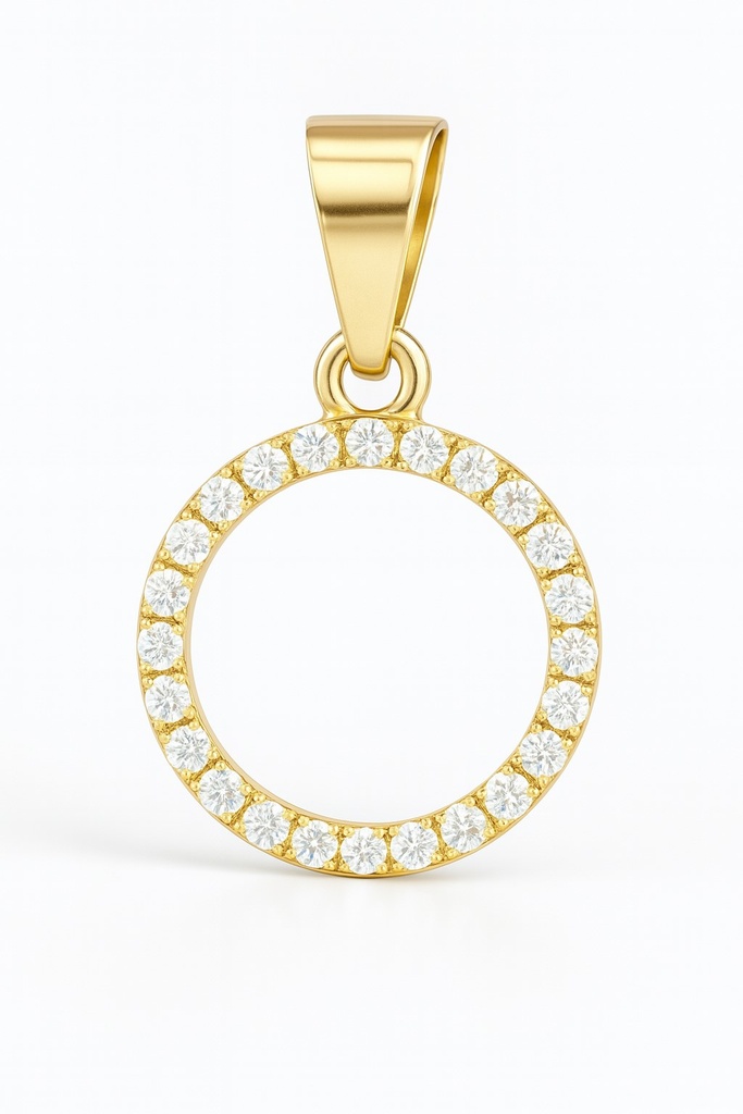 11MM CZ CIRCLE PENDANT.