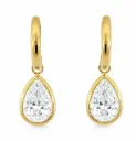 PENDIENTES PIEDRA FACETA 10x7MM ORO AMARILLO