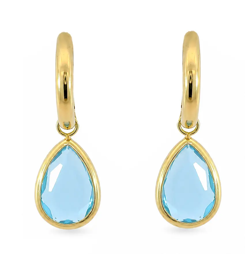 PENDIENTES PIEDRA FACETA 10*7 ORO AMARILLO (copia)