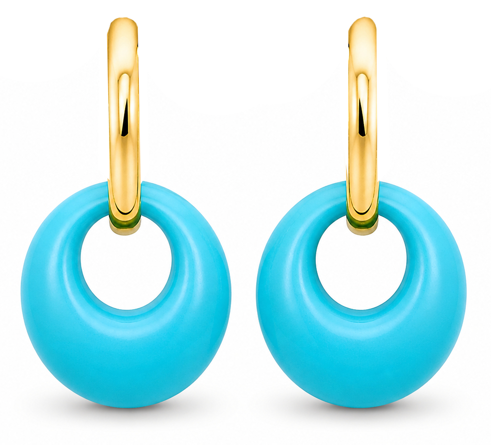 24MM TURQUOISE COLOR HOOP EARRINGS