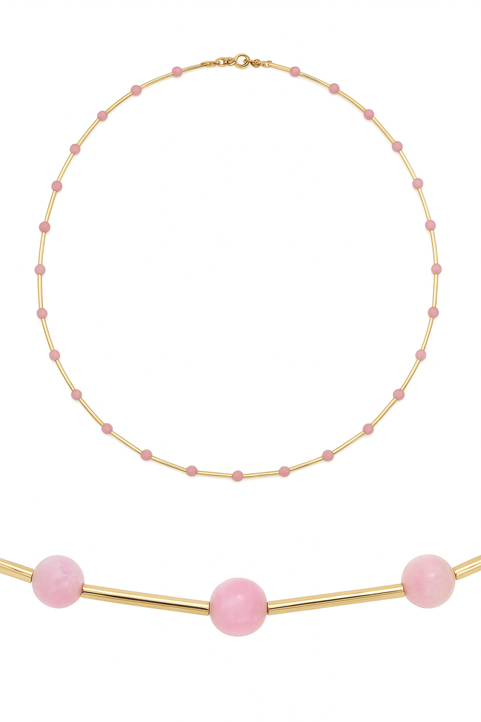 GOLD TUBES AND TOURMALINE NECKLACE
