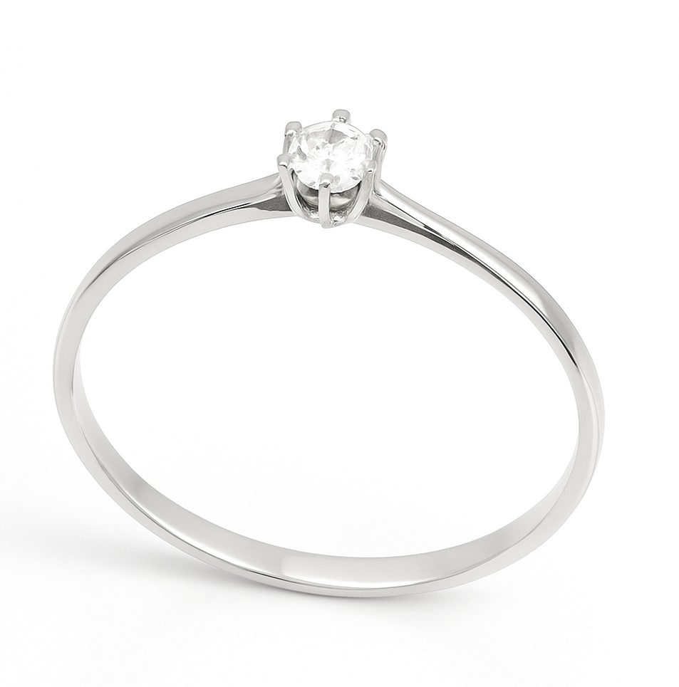 SOLITARIO BRILLANTE  3.00MM VS-H 0.11 CT.ORO BLANCO