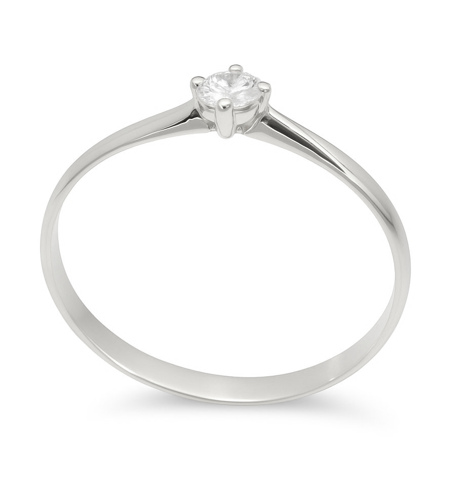 3MM DIAMOND WHITE GOLD SOLITAIRE RING.QUALITY VS.COLOR H.0.11 CT